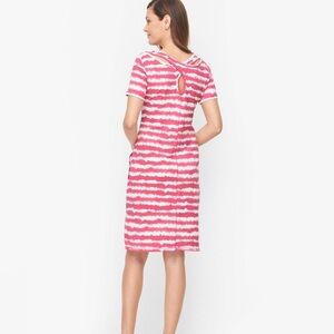 Talbots Pink Wavy Tie Dye Crossback Dress Coastal Grandma Summer Y2K festival